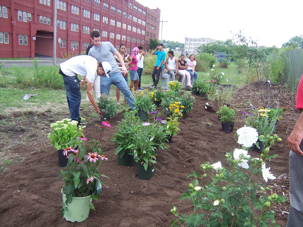 LACE Participants performing gardening work