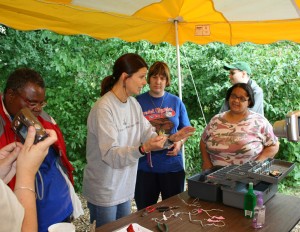 Lotts of Nature participants learning about birds