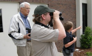 Bird Watcher and child with binoculars